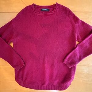 Merokeety L red knit long line sweater